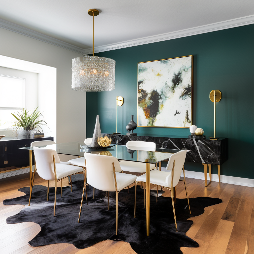 Styling Cowhide Rugs in the Dining Room