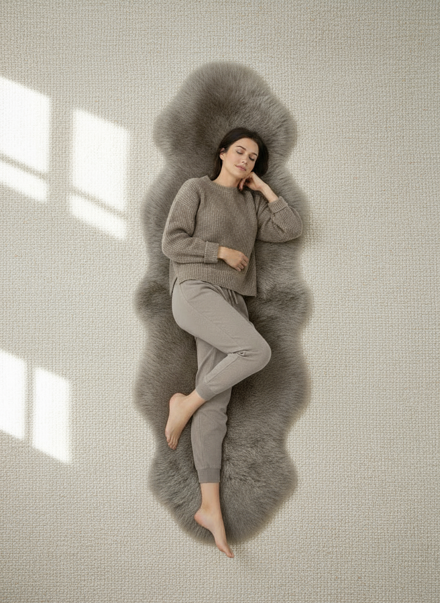 Natural Premium New Zealand Sheepskin Rug & Throw, Double, W65 x L180 cm, Taupe