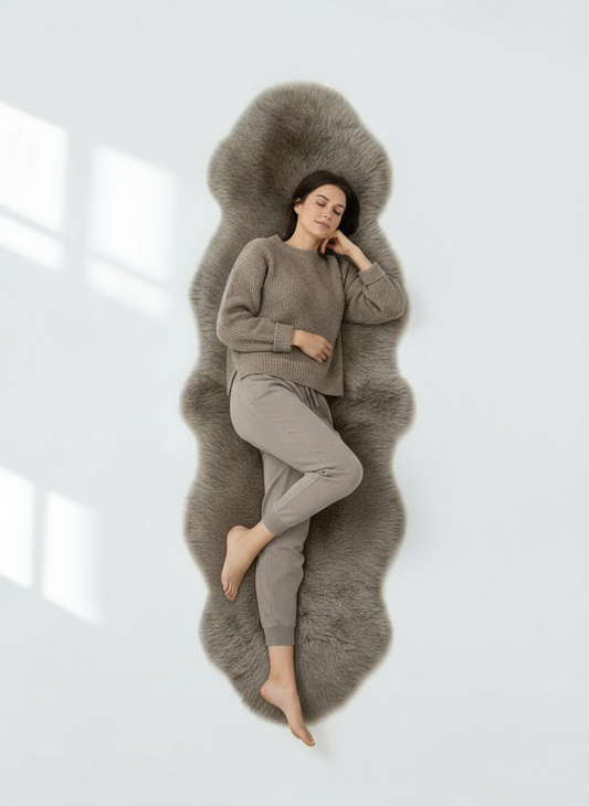 Natural Premium New Zealand Sheepskin Rug & Throw, Double, W65 x L180 cm, Taupe