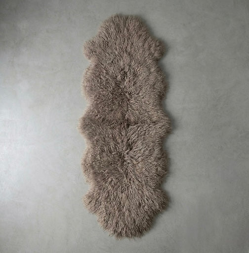 Natural Premium Tibetan Mongolian Sheepskin Rug/Throw, Double (W60 x L170 cm)