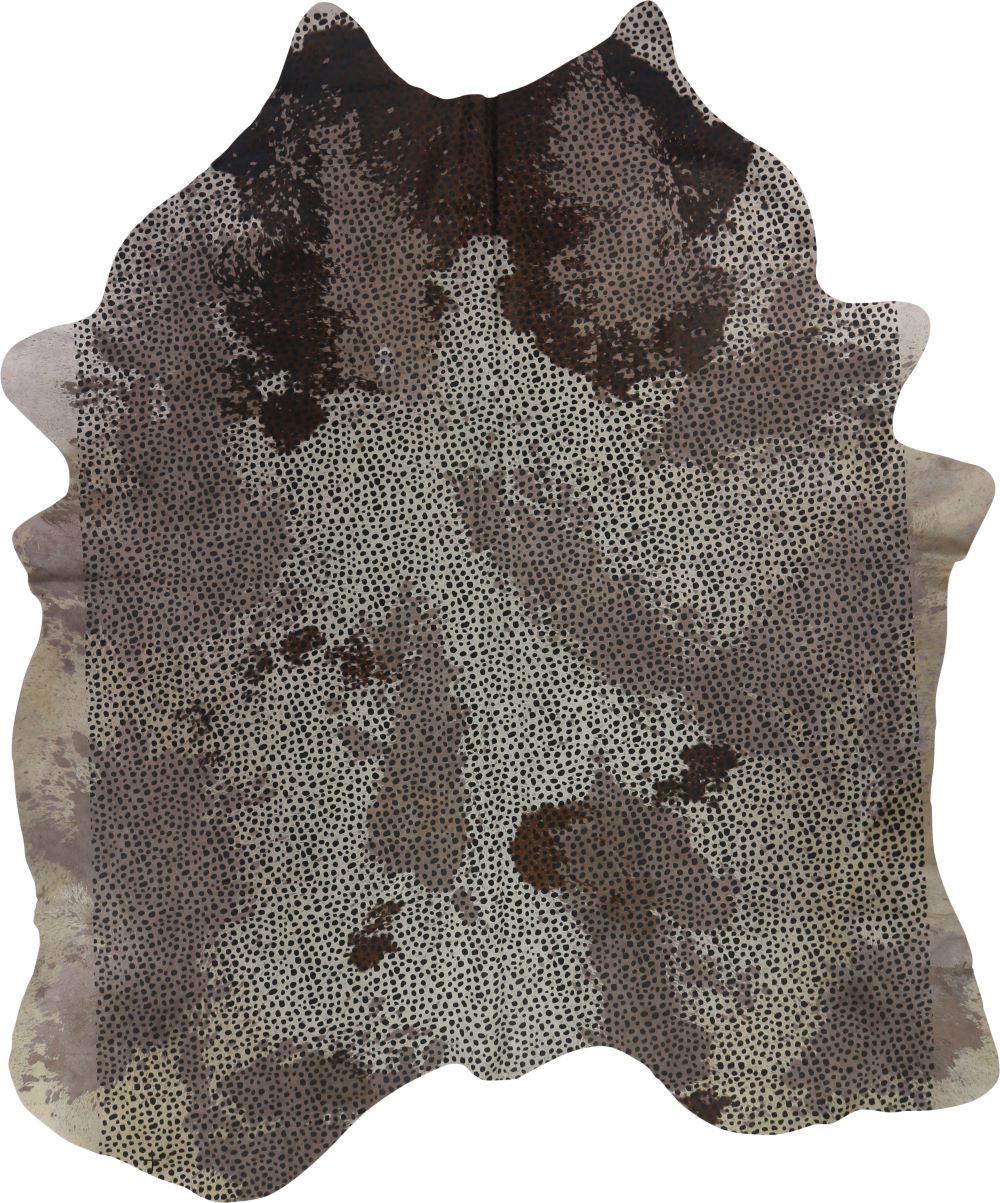 Premium Natural Brazilian Cowhide Distressed Brown & Grey Large 3–5 m²