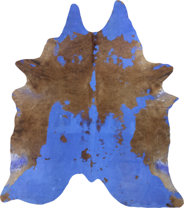 Premium Natural Brazilian Cowhide Acid Wash Blue Brindle Large 3–5 m²