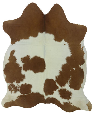 Premium Natural Brazilian Cowhide Brown & White Large 3.5–3.9 m²