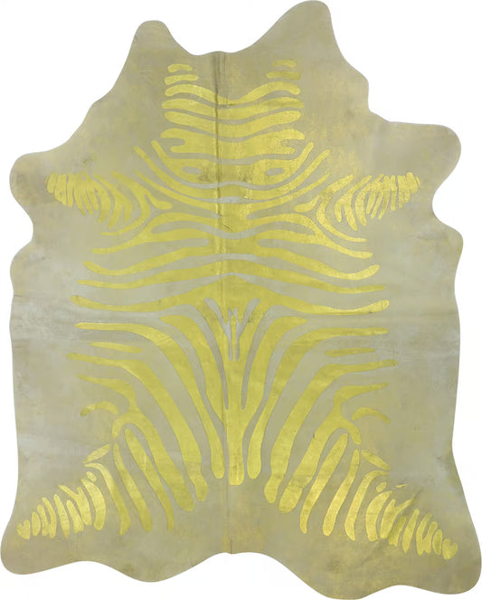 Metallic Zebra Brazilian Cowhide