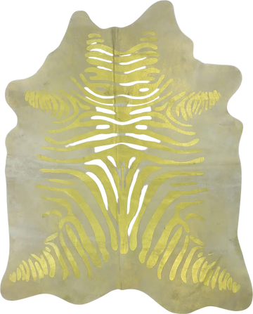 Premium Natural Brazilian Cowhide Metallic Zebra Large 3–5 m²