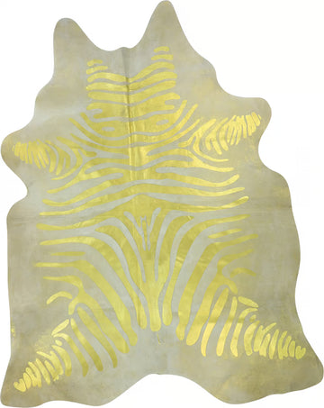 Premium Natural Brazilian Cowhide Metallic Zebra Large 3–5 m²