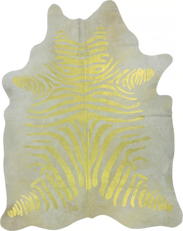 Premium Natural Brazilian Cowhide Metallic Zebra Large 3–5 m²