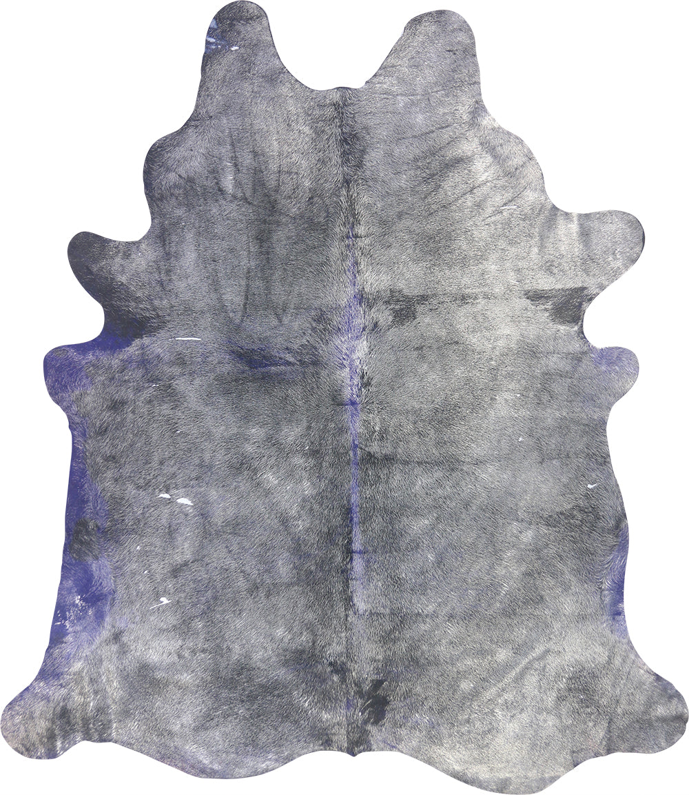 Premium Natural Brazilian Cowhide Metallic Grey & Violet Large 3–5 m²