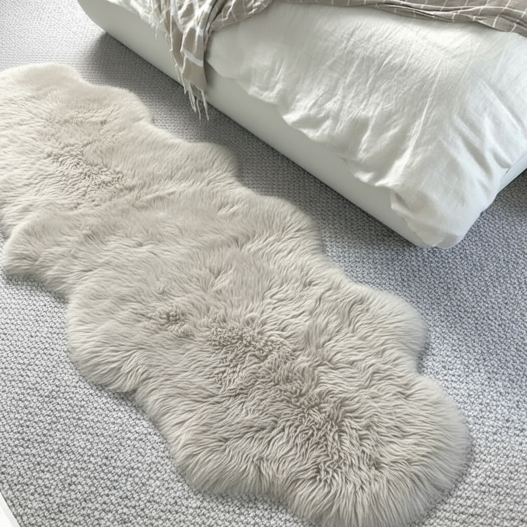 Natural Premium New Zealand Sheepskin Rug & Throw, Double, W65 x L180 cm (3 Colours)