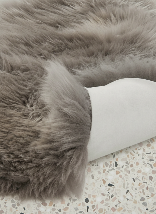 Natural Premium New Zealand Sheepskin Rug & Throw, Quad, W105 x L180 cm, Taupe