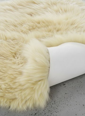 Quad New Zealand Sheepskin Rug & Throw, 4-Pelt, Large, L180 x W105 cm, Champagne
