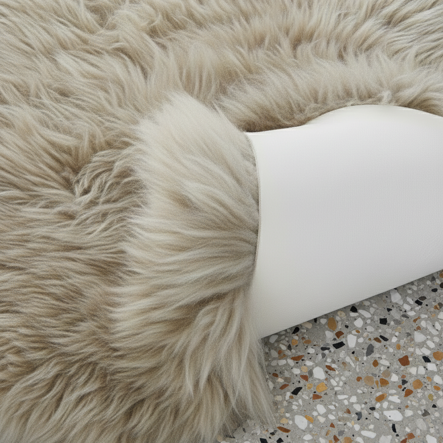 Sexto New Zealand Sheepskin Rug & Throw, 6-Pelt, X-Large, L180 x W150 cm, Oyster (Cloud Dancer)