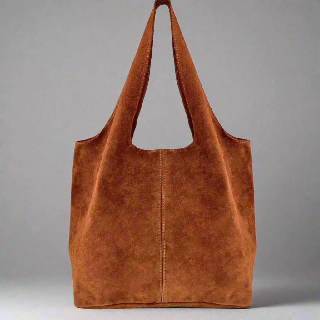 Giannina Suede Leather Shoulder Tote Bag With Internal Pouch by Clemés (4 Colours)