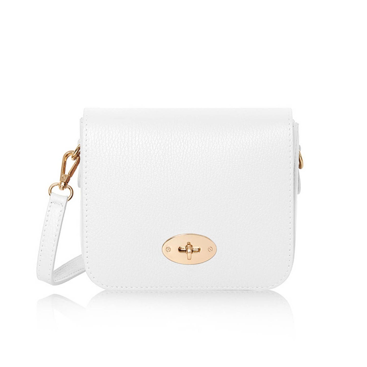 Chiara Genuine Leather Crossbody Bag with Metal Clasp by Clemés