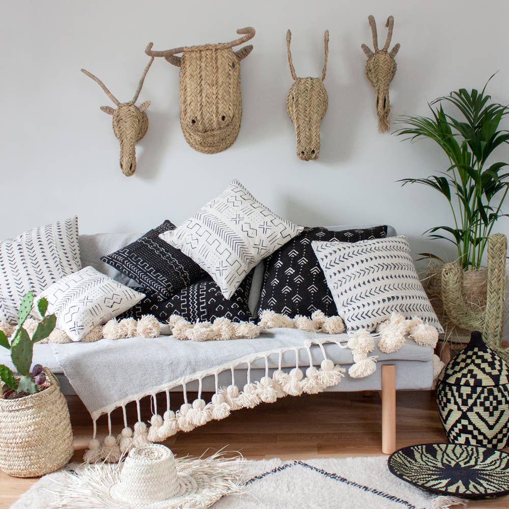 Large Woven Animal Head, Buffalo