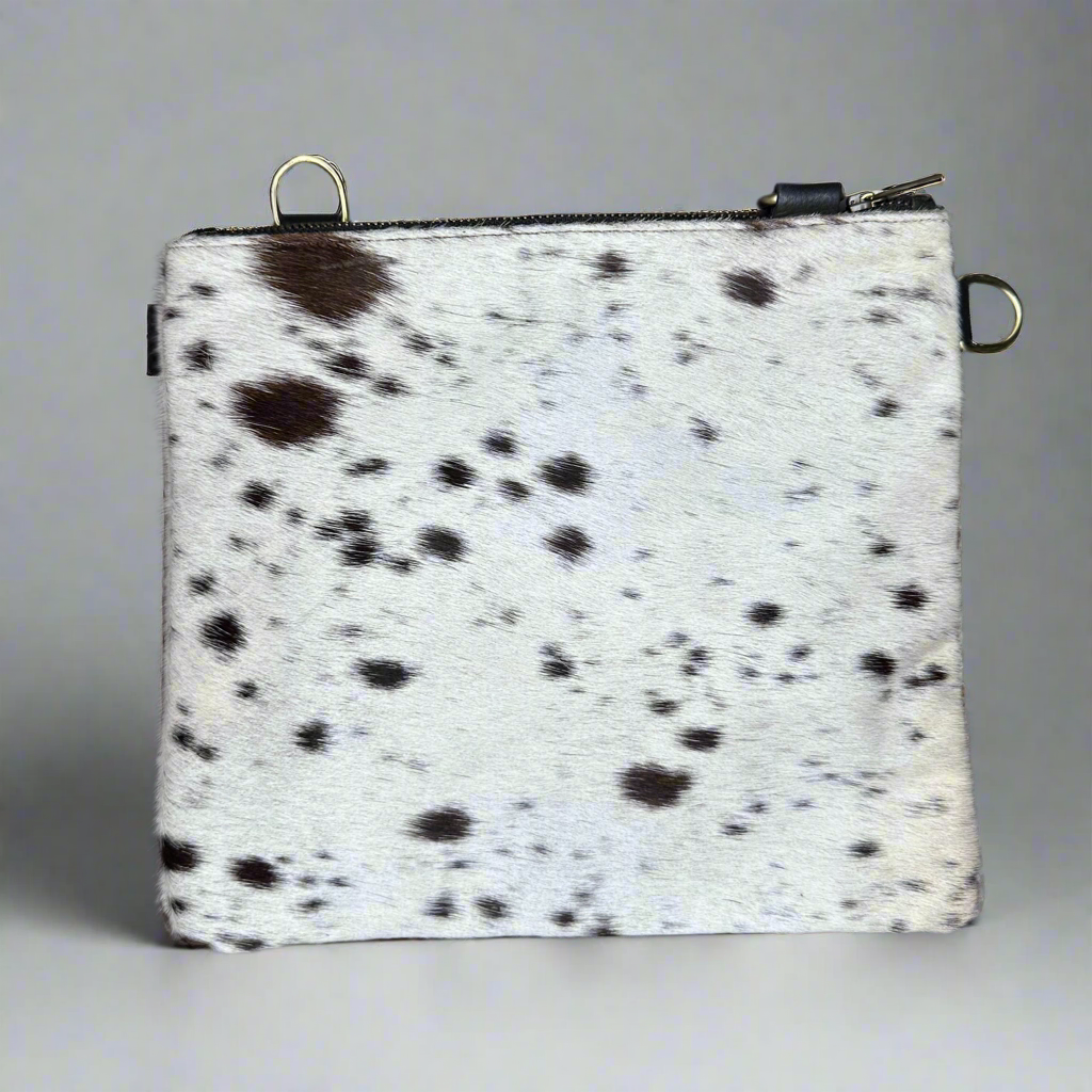 Natural Cowhide Double-Sided Crossbody Bag, Large (26 x 23 cm)