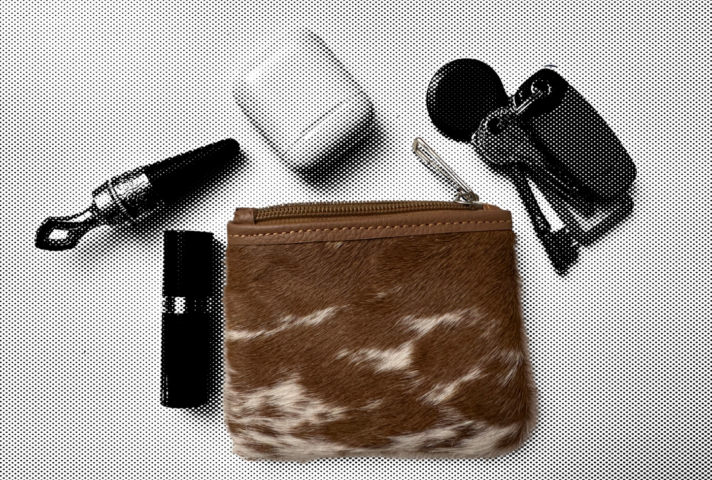 Natural Cowhide Double-Sided Purse, Small