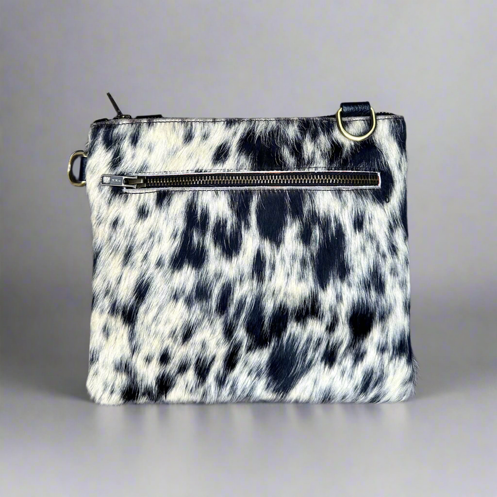 Natural Cowhide Double-Sided Crossbody Bag, Medium (23 x 21 cm)