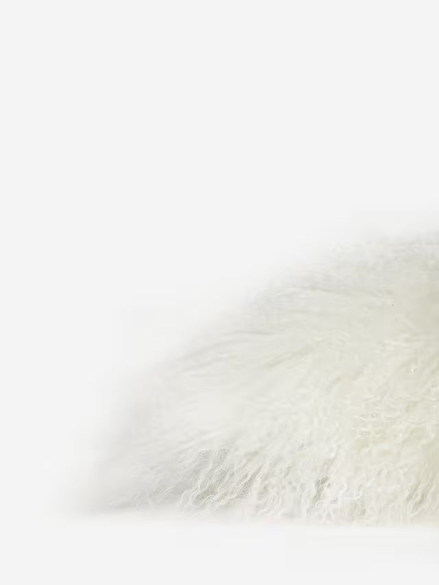 Natural Premium Mongolian Tibetan Sheepskin Cushion, 40 x 40 cm (2 Colours)