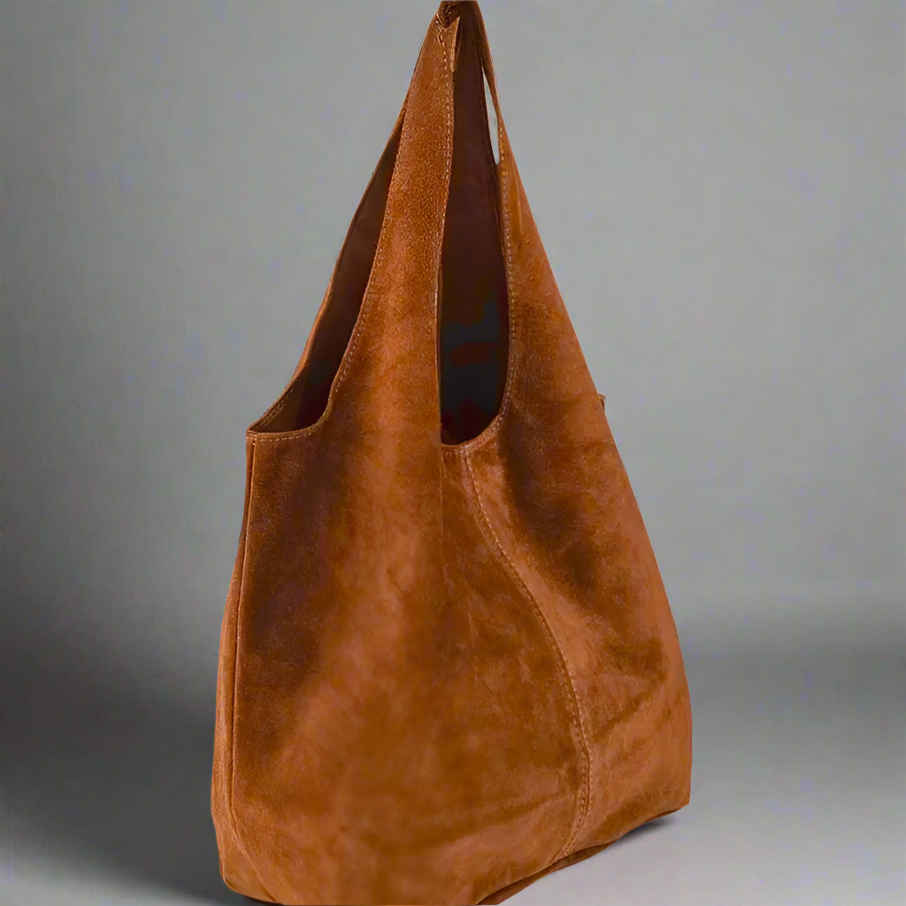 Giannina Suede Leather Shoulder Tote Bag With Internal Pouch by Clemés (4 Colours)