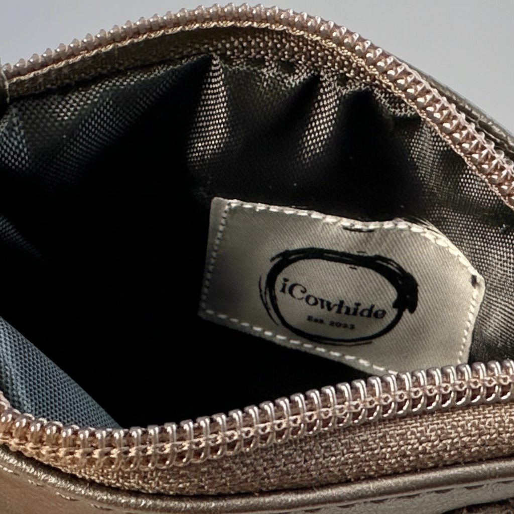 Natural Cowhide Double-Sided Purse, Small