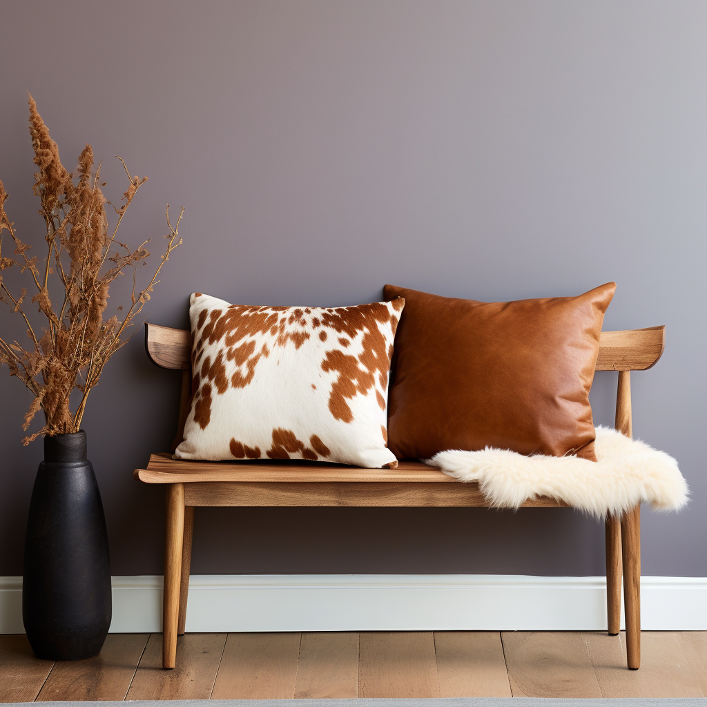Genuine Cowhide Cushion, Brown