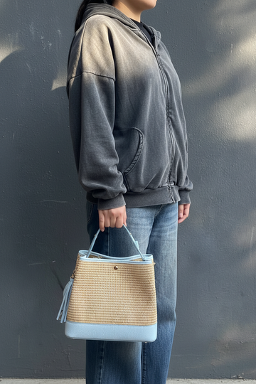 Cosima Raffia & Leather Bag by Clemés