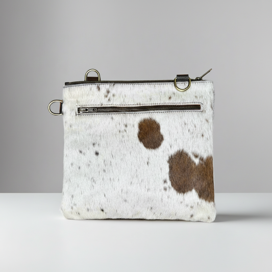 Natural Cowhide Double-Sided Crossbody Bag, Large (26 x 23 cm)