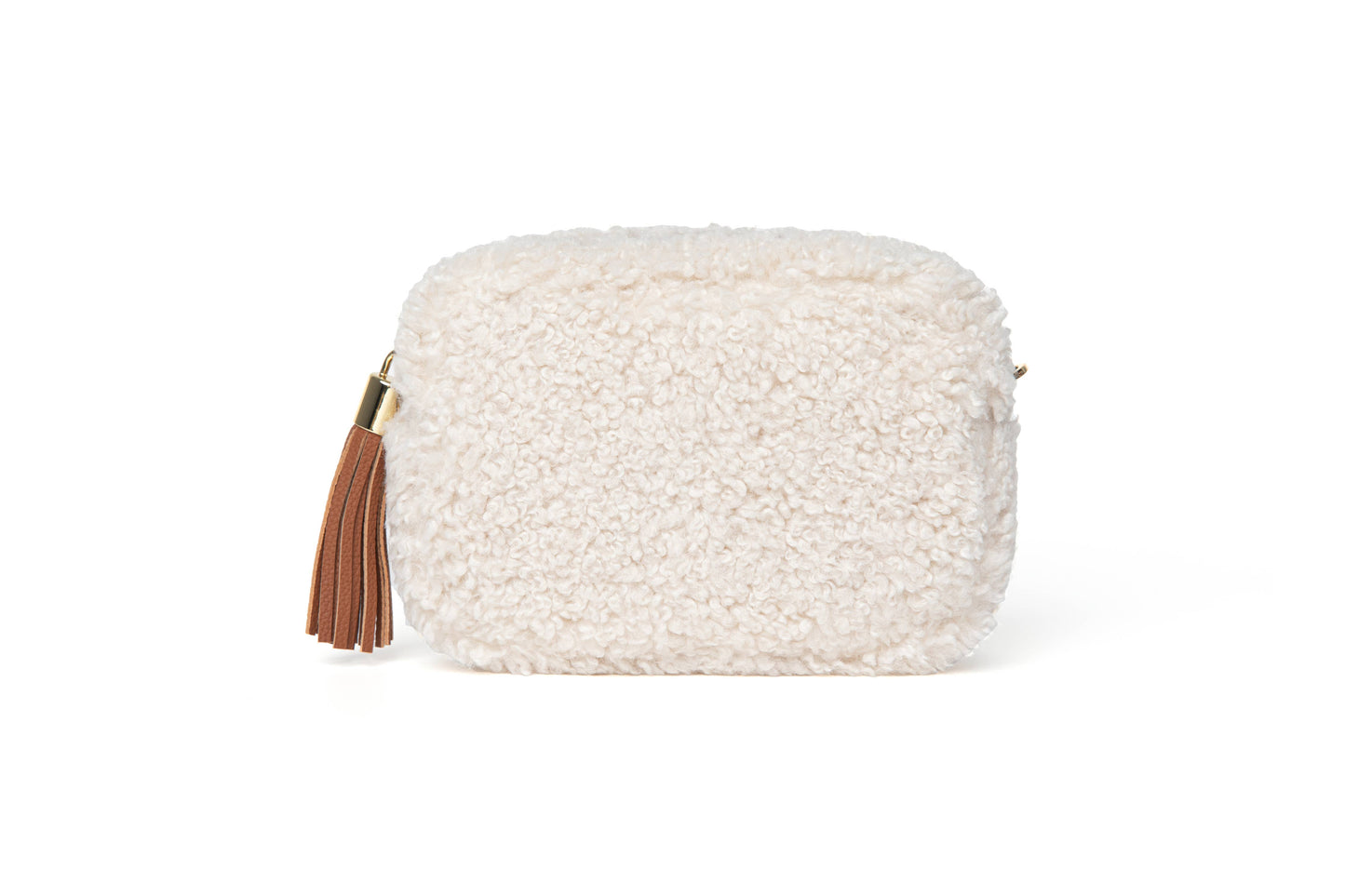Georgette Shearling & Leather Tassel Camera Bag by Clemés