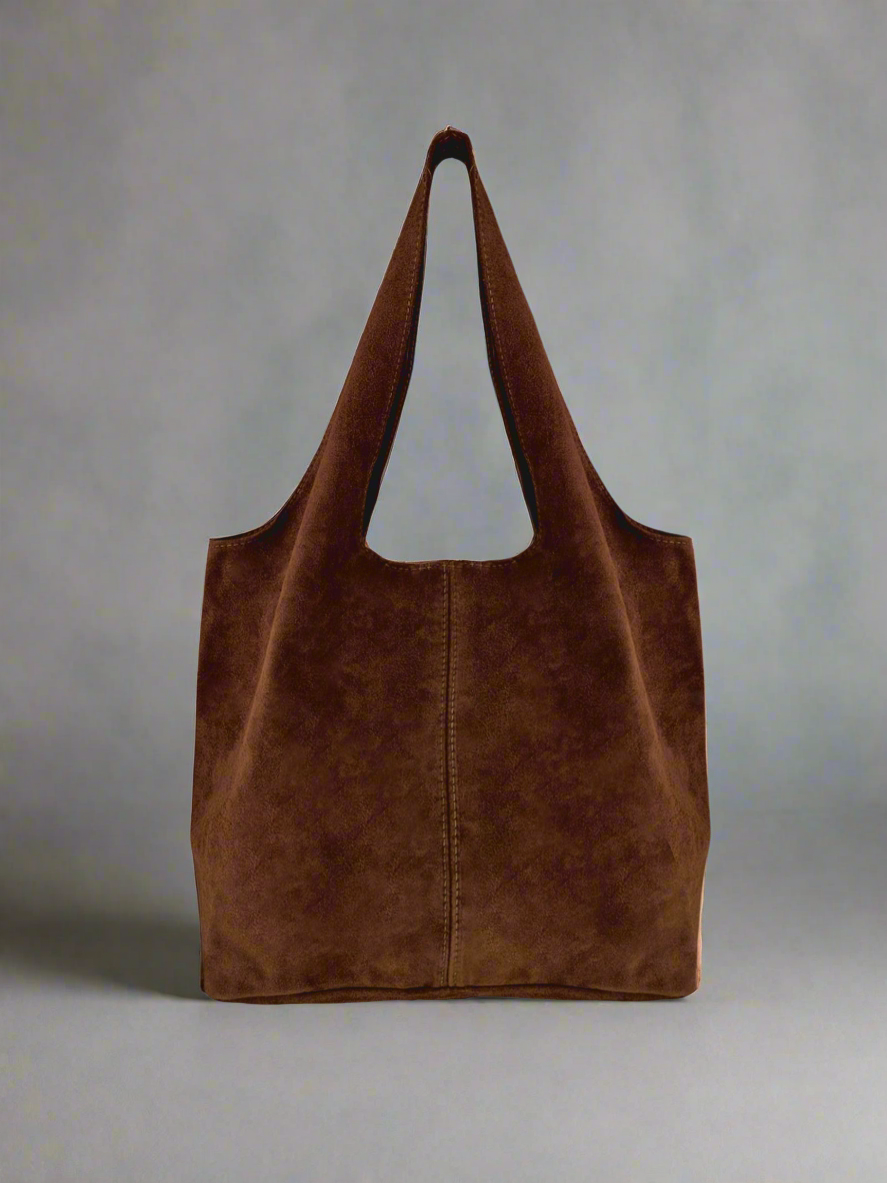 Giannina Suede Leather Shoulder Tote Bag With Internal Pouch by Clemés (4 Colours)