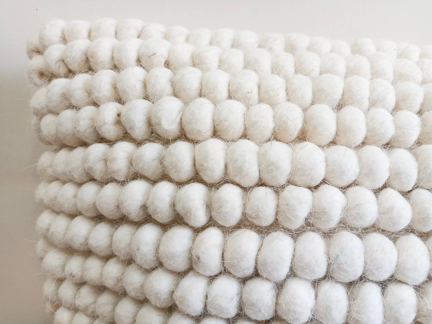 Natural Wool Lumbar Rectangular Cushion 30 x 50 cm