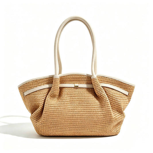 Serafina Raffia & Leather Shopper by Clemés