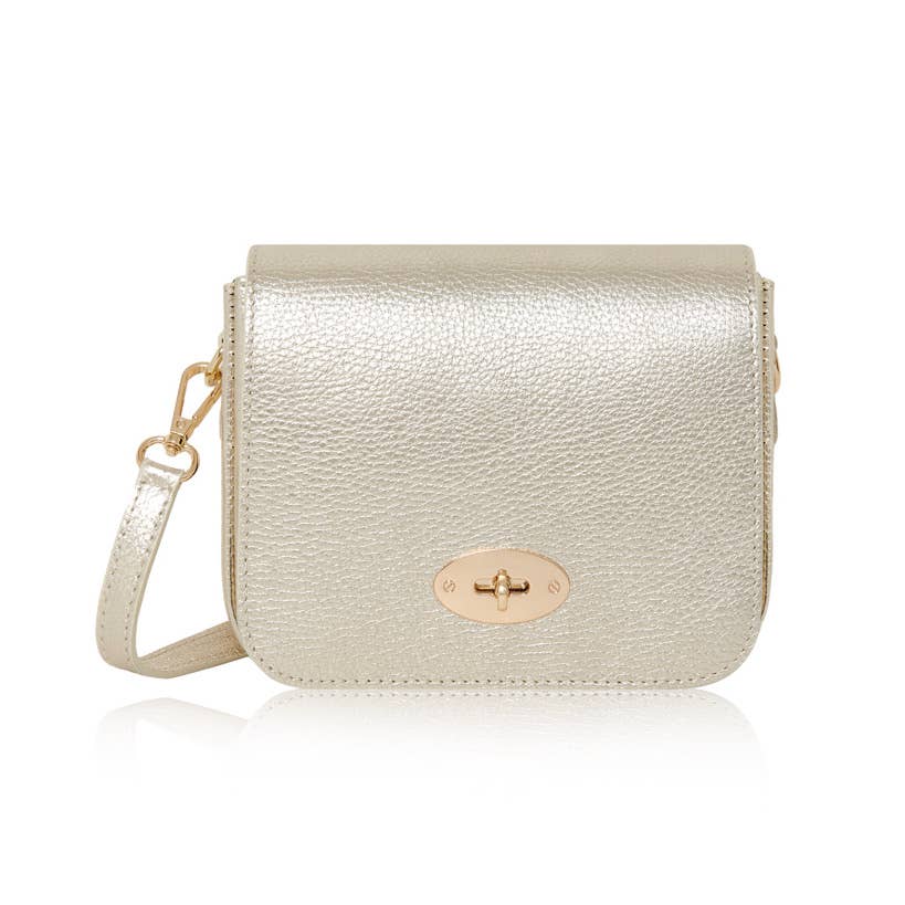 Chiara Genuine Leather Crossbody Bag with Metal Clasp by Clemés