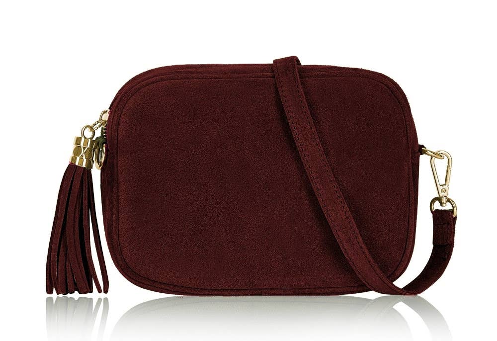 Éloise Real Suede Tassel Camera Bag by Clemés