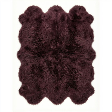 Sexto New Zealand Sheepskin Rug & Throw, 6-Pelt, X-Large, L180 x W150 cm, Aubergine