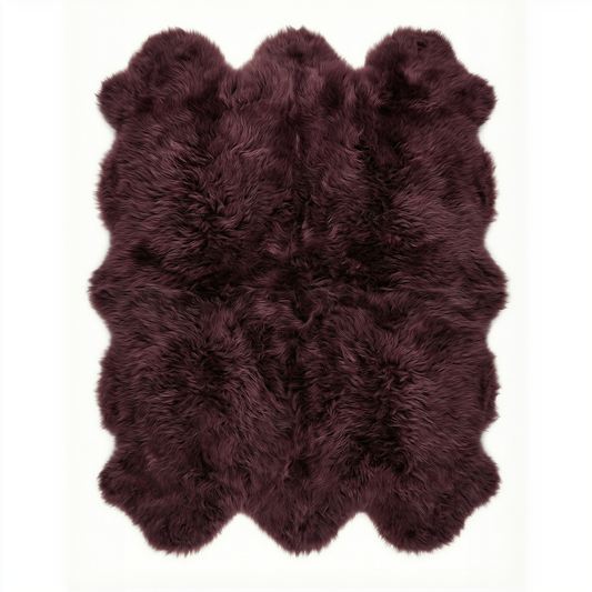 Sexto New Zealand Sheepskin, L180 x W150 cm, X-Large, Aubergine