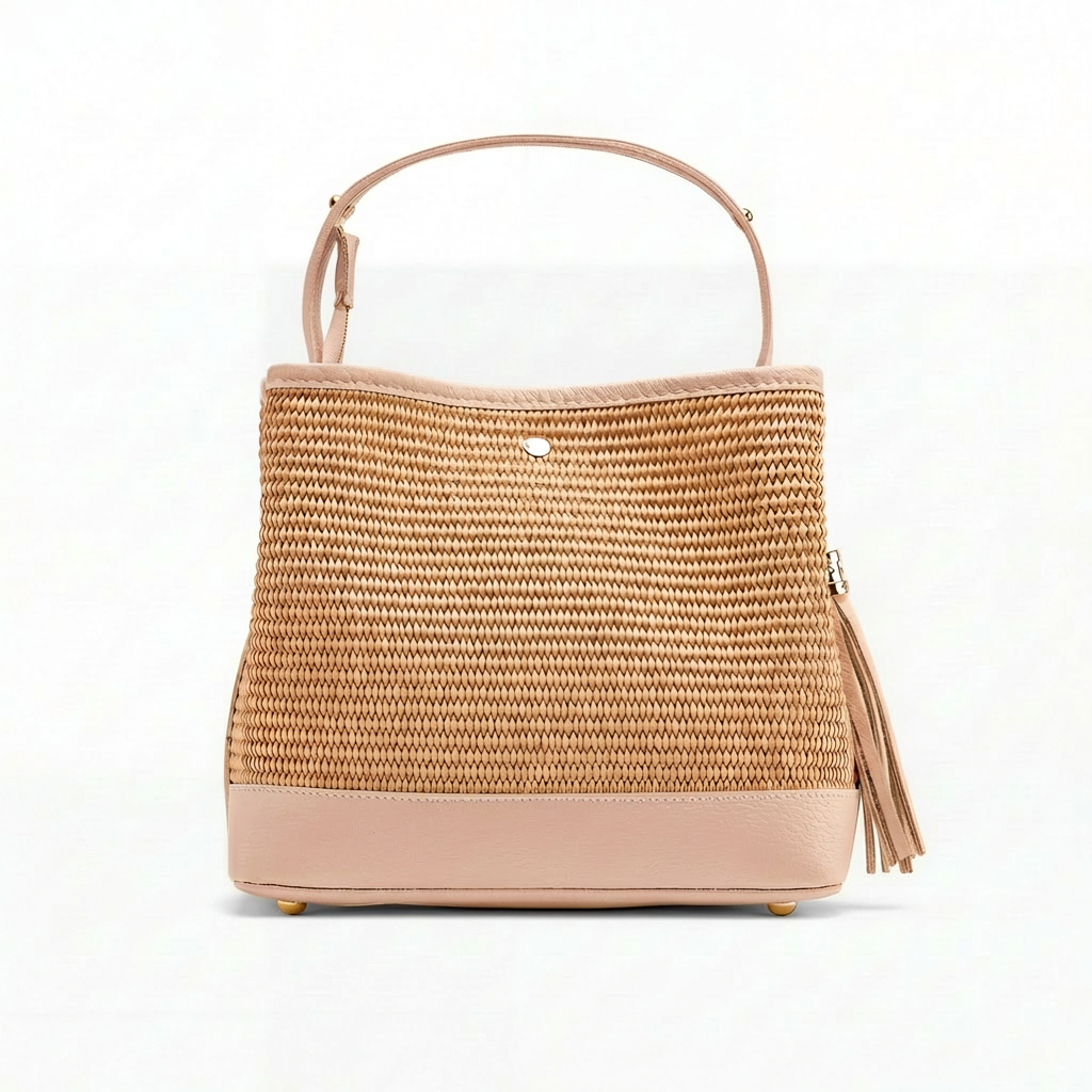 Cosima Raffia & Leather Bag by Clemés