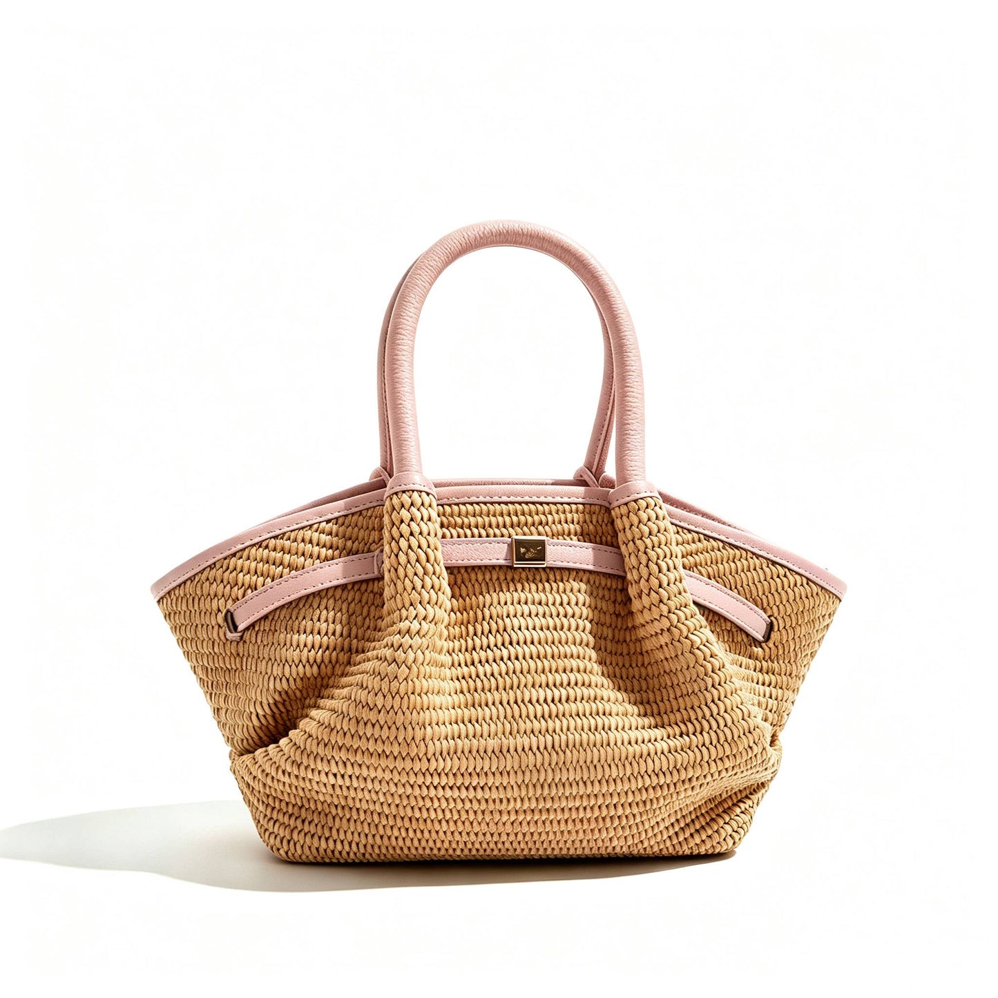 Serafina Mini Raffia & Leather Tote by Clemés