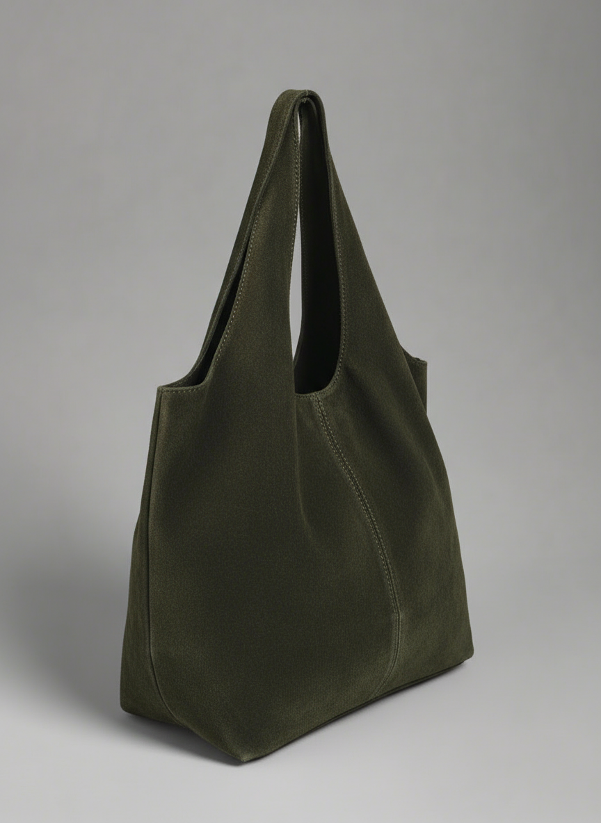 Giannina Suede Leather Shoulder Tote Bag With Internal Pouch by Clemés (4 Colours)