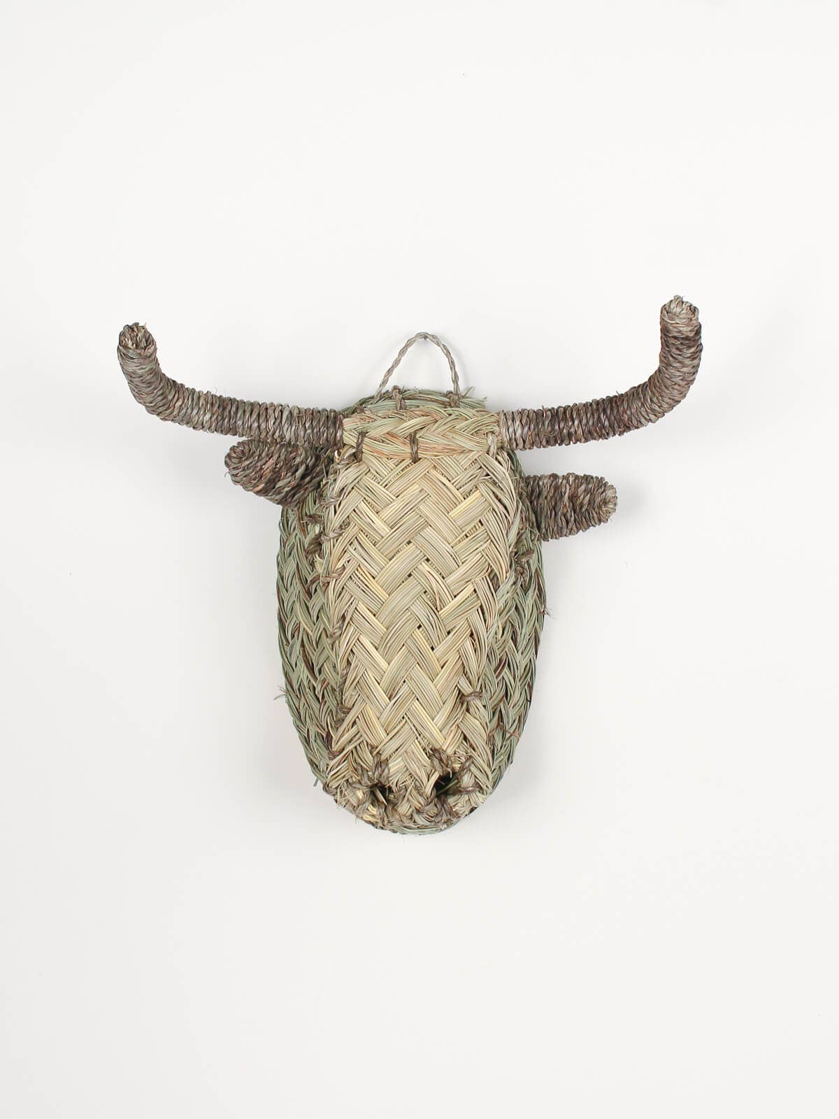 Mini Woven Animal Head, Buffalo
