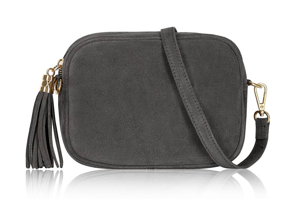 Éloise Real Suede Tassel Camera Bag by Clemés