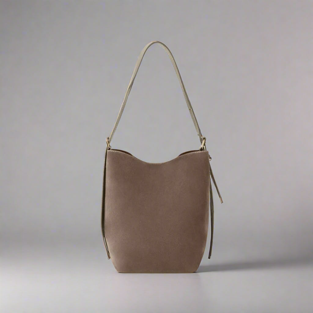Serena Suede & Leather Bucket Shoulder Bag, by Clemés