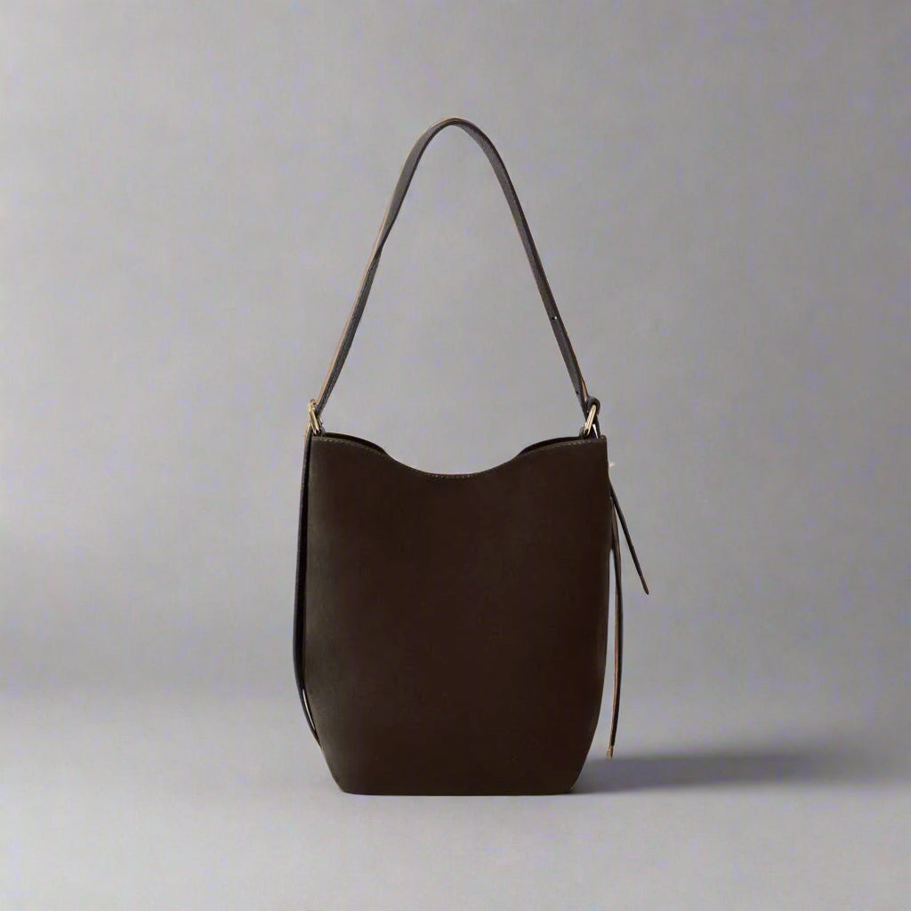 Serena Suede & Leather Bucket Shoulder Bag, by Clemés