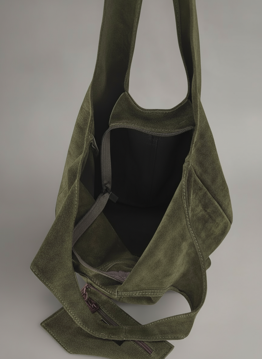 Giannina Suede Leather Shoulder Tote Bag With Internal Pouch by Clemés (4 Colours)