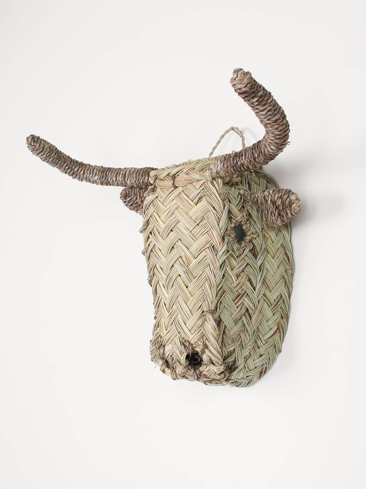 Mini Woven Animal Head, Buffalo