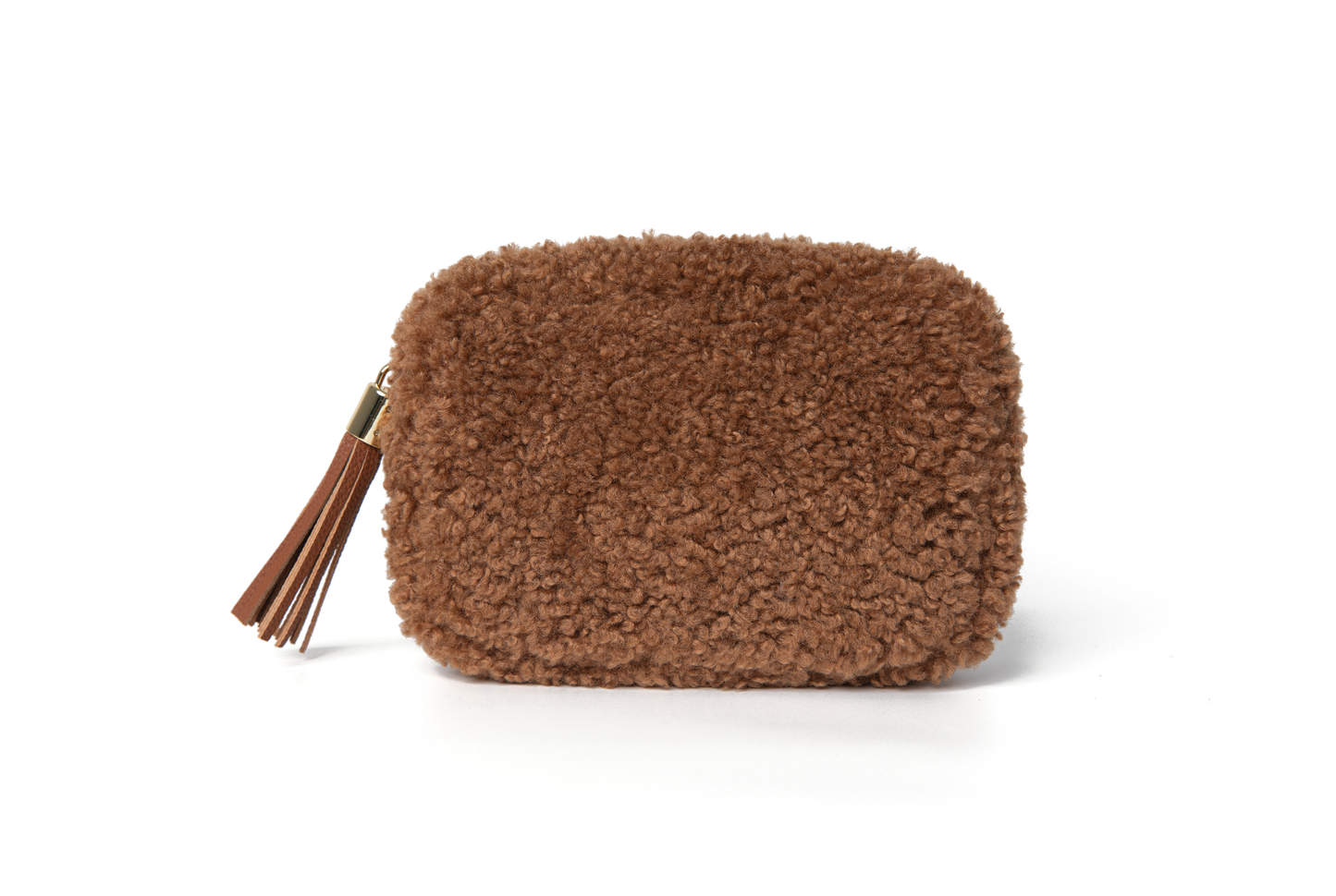 Georgette Shearling & Leather Tassel Camera Bag by Clemés