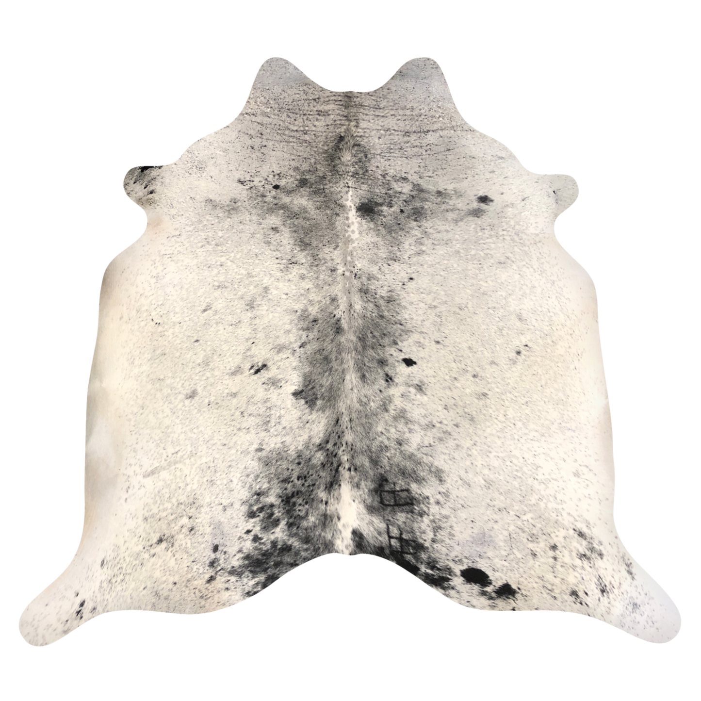 Natural Brazilian cowhide rug in Taupe, Espresso & Ivory with Exotic markings, 198 x 226 cm