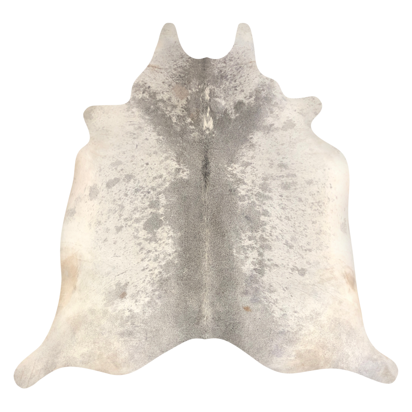 Natural Brazilian cowhide rug in Taupe & Ivory with Exotic markings, 218 x 228 cm