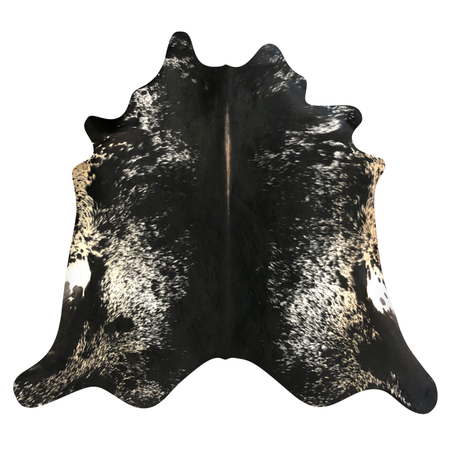 Natural Brazilian cowhide rug in Espresso, Ivory & Caramel with Exotic markings, 215 x 235 cm