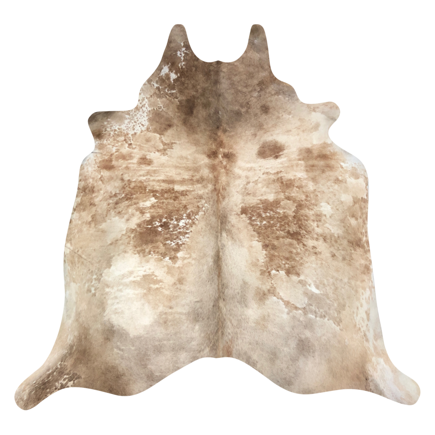 Natural Brazilian cowhide rug in Caramel & Ivory with Exotic markings, 200 x 230 cm